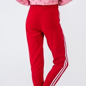 Czerwone damskie spodnie dresowe - Odzież