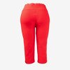 Czerwone legginsy krótkie z guzikami - Spodnie