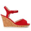 Czerwone sandały na koturnie Ruby - Obuwie