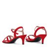 Czerwone sandały na niskiej szpilce Severina - Obuwie