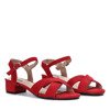 Czerwone sandały na niskim słupku Sana - Obuwie
