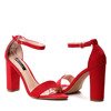 Czerwone sandały na słupku Eri - Obuwie