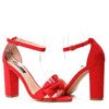 Czerwone sandały na słupku - Obuwie