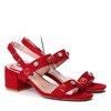 Czerwone sandały na słupku Olgess - Obuwie
