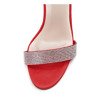 Czerwone sandały na słupku z cyrkoniami Larra - Obuwie