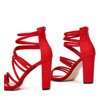Czerwone sandały na wysokim słupku Almidia - Obuwie