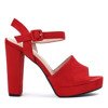 Czerwone sandały na wysokim słupku Pescina - Obuwie