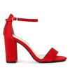 Czerwone sandały na wysokim słupku Veronia - Obuwie