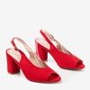 Czerwone sandały na wyższym słupku Indimida - Obuwie