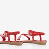 Czerwone sandały z cyrkoniami Litto - Obuwie
