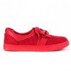 Czerwone, sportowe buty z kokardą Kristen - Obuwie