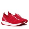 Czerwone, sportowe obuwie- Obuwie