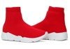 Czerwone, sportowe obuwie z tekstylną cholewką - Obuwie