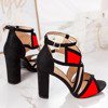 Czerwono - czarne sandały na słupku Raffaele - Obuwie