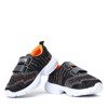 Dziecięce czarno-pomarańczowe sportowe buty Agota - Obuwie