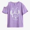 Fioletowy t-shirt damski Myszka Minnie - Odzież