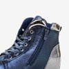 Granatowe sneakersy ze srebrnymi wstawkami Baksteri - Obuwie