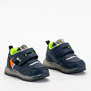 Granatowo - pomarańczowe buty sportowe chłopięce Puniso - Obuwie