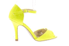 Lakierowane żółte damskie sandały na szpilce Guisera - Obuwie