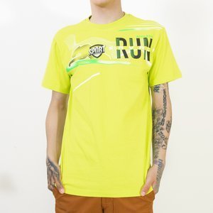 Neonowa bawełniana koszulka męska z nadrukiem - Odzież