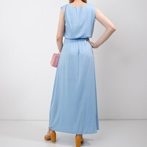 Niebieska damska maxi sukienka - Odzież 