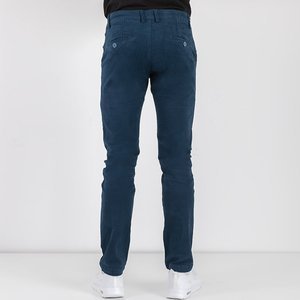 Niebieskie męskie spodnie materiałowe - Odzież