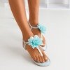 Niebieskie sandały z ozdobnym kwiatkiem Nosta - Obuwie