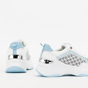 Niebiesko-białe damskie buty sportowe sneakersy Weniso - Obuwie
