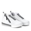 OUTLET Białe sneakersy na krytym koturnie Schino - Obuwie