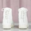 OUTLET Białe sportowe buty z ozdobną skarpetą Fujion - Obuwie 