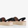 OUTLET Czarne ażurowe sandały na platformie Tieva - Obuwie