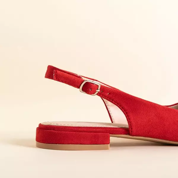OUTLET Czerwone damskie sandałki płaskie Amaret - Obuwie