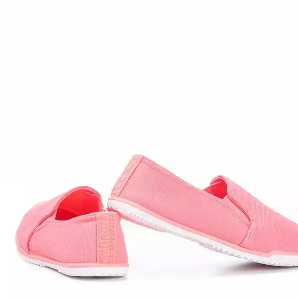 OUTLET Neonowe różowe tenisówki slip-on dziecięce Swetselia - Obuwie