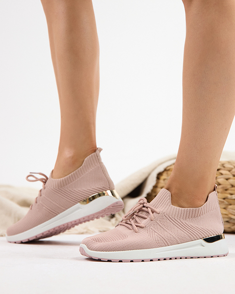 OUTLET Różowe tkaninowe sportowe buty damskie Ferroni- Obuwie