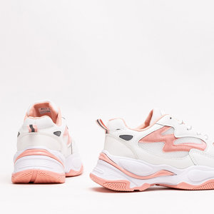 OUTLET Różowo-białe damskie buty sportowe sneakersy Krinosi - Obuwie