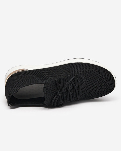 OUTLET Tkaninowe czarne sportowe buty damskie Ferroni- Obuwie