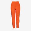 Pomarańczowe damskie spodnie dresowe z lampasami - Spodnie