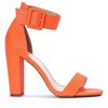 Pomarańczowe neonowe sandały na słupku z zapięciem Katiea - Obuwie