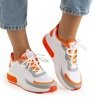 Pomarańczowe sportowe buty damskie na platformie Clala - Obuwie