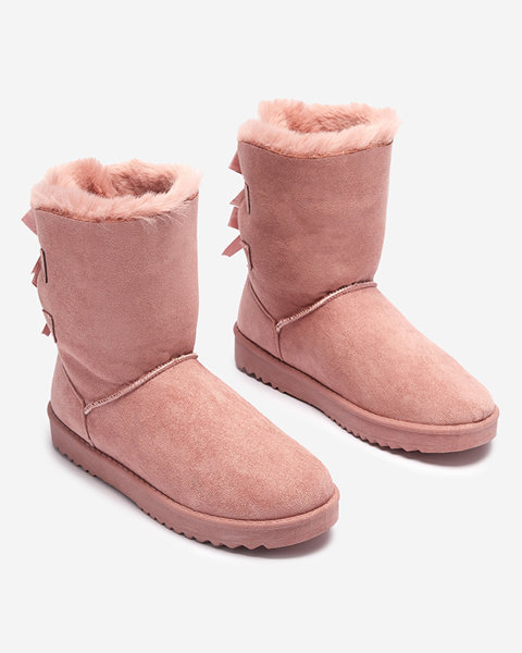 Royalfashion Różowe buty a'la śniegowce damskie za kostkę Izzuni