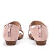Różowe sandały na niskiej koturnie Acellia - Obuwie