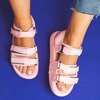 Różowe sandały na rzepy Crista - Obuwie
