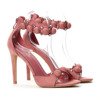 Różowe sandały na szpilce Encara - Obuwie