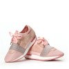 Różowe sznurowane sportowe buty - Obuwie