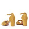 Sandały na słupku w kolorze żółtym Sarina - Obuwie