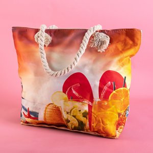 Wielokolorowa plażowa torba z wakacyjnym printem - Akcesoria