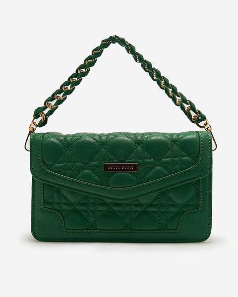 Zielona mała damska torebka z pikowaniem - Akcesoria