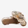 Złote damskie sandały z kryształkami Crisela - Obuwie
