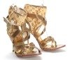 Złote sandały z cholewką Golda - Obuwie