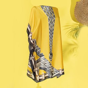 Żółte pareo damskie z printem - Odzież